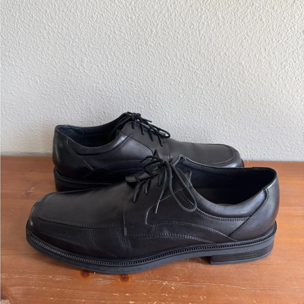 Nunn Bush Comfort Gel Black Leather Derby Shoes 12M Oxford Dress Business Office